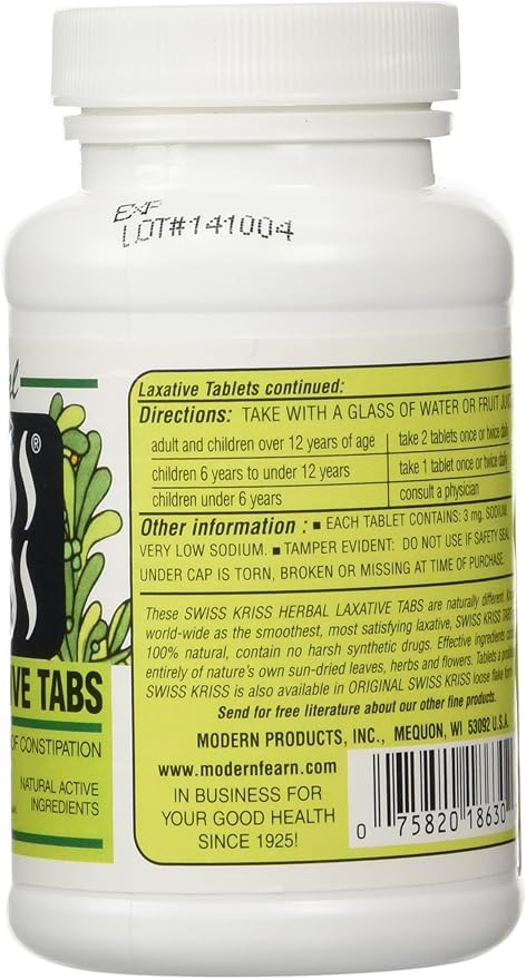 Swiss Kriss Herbal Laxative Tablets-Pack of 2