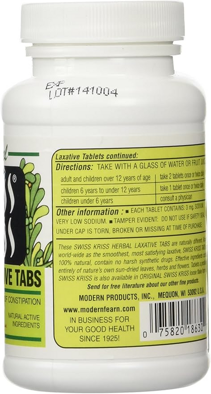 Swiss Kriss Herbal Laxative Tablets-Pack of 2